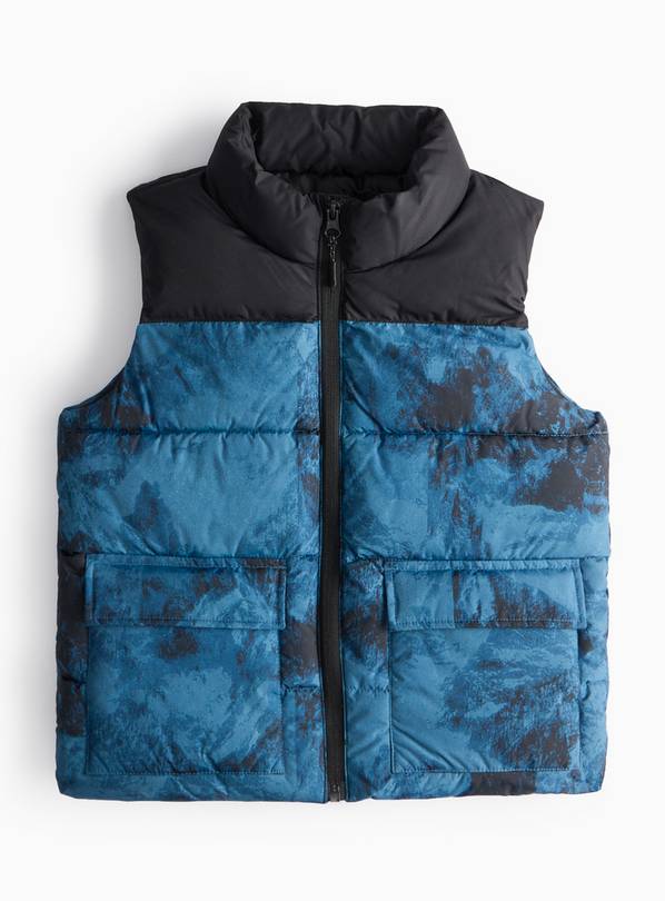 Black & Blue Quilted Gilet 5-6 years